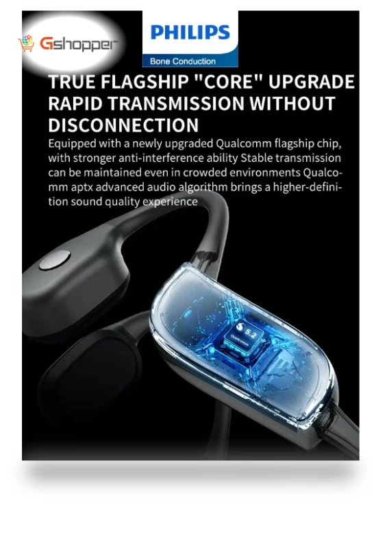 Bone Conduction Headphone Wireless Bluetooth Ride Earphone HD Call Noise Reduction Headset Long Life — Audio Gear, Philips