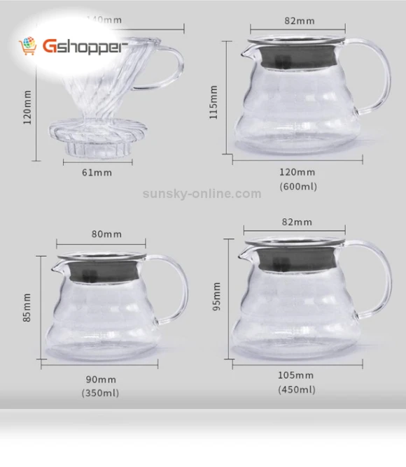 Heat Resistant Hand Brewed Coffee Glass Pot — Pots