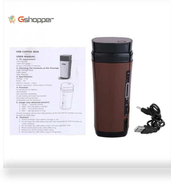 Heated Automatic Stirring Insulated Coffee Mug — Travel Drinkware