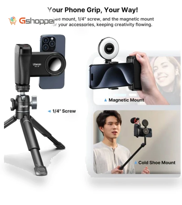MagSafe Bluetooth Shutter Smartphone Camera Handle Grip — Selfie Sticks, Ulanzi
