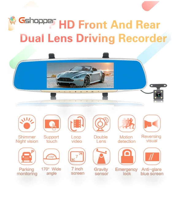 Touch Screen Rear View Mirror Car Recorder — Rearview Video Systems