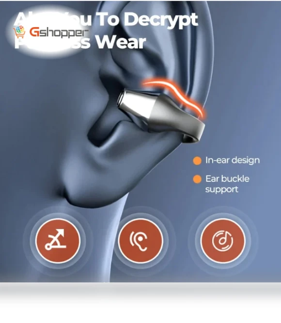 Wireless Ear Clip Bone Conduction Headphones — On-Ear Headphones