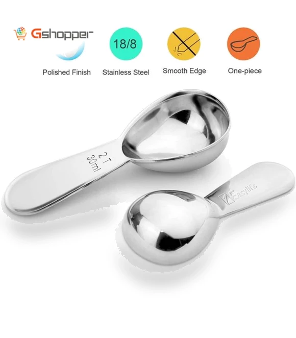 304 Thickened Stainless Steel Coffee Spoon Scales Scaling Spoon — Coffee Scoops, YG