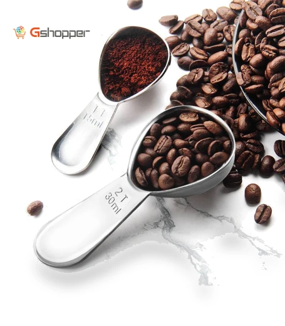 304 Thickened Stainless Steel Coffee Spoon Scales Scaling Spoon — Coffee Scoops, YG