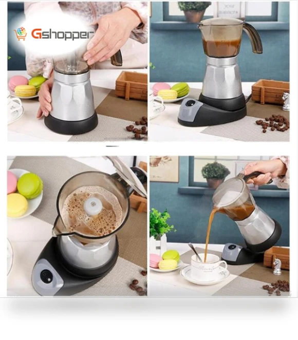 Aluminum Alloy Electric Mocha Coffee Maker Filter — Coffee Makers