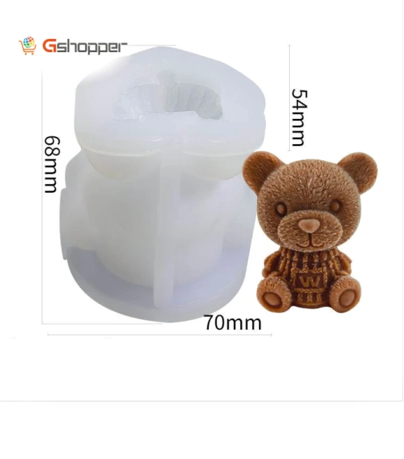 Cartoon Milk Tea Coffee Bear Ice Cube Silicone Mold — Molds