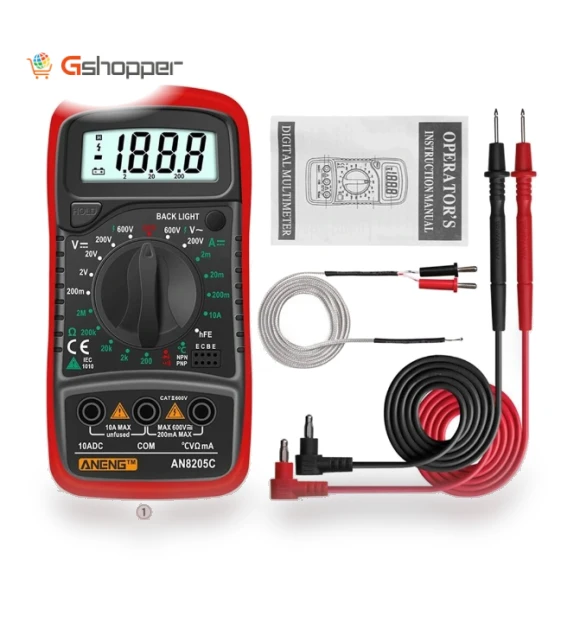 Digital Multimeter AC/DC Ammeter Volt Ohm Tester Meter — Electrical Testers, ANENG