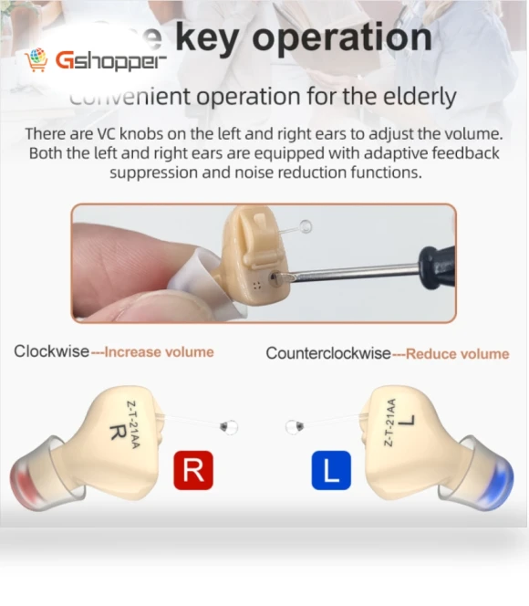 Hidden Form In-Ear Hearing Aid Sound Amplifier — Hearing Support