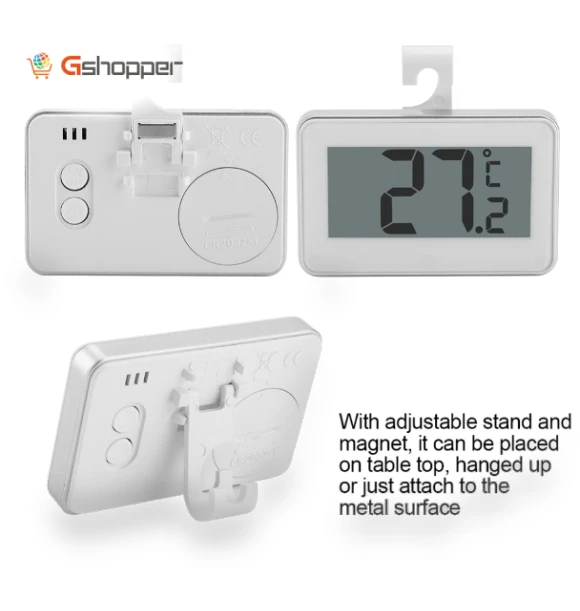 Large LCD Refrigerator Thermometer with Adjustable Stand Magnet — Refrigerator