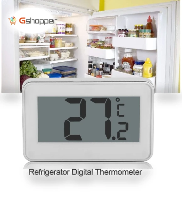 Large LCD Refrigerator Thermometer with Adjustable Stand Magnet — Refrigerator