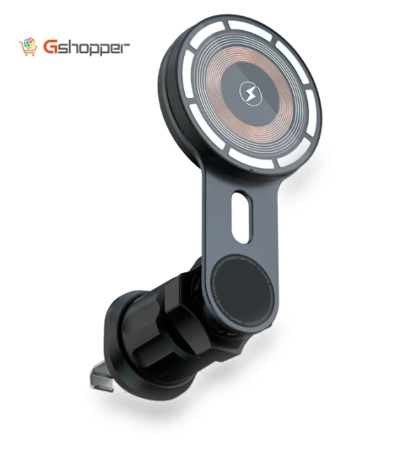 Magnetic Car Cordless Charger Mount with Atmosphere Lighting — Vehicle Phone Holders, iFORCE