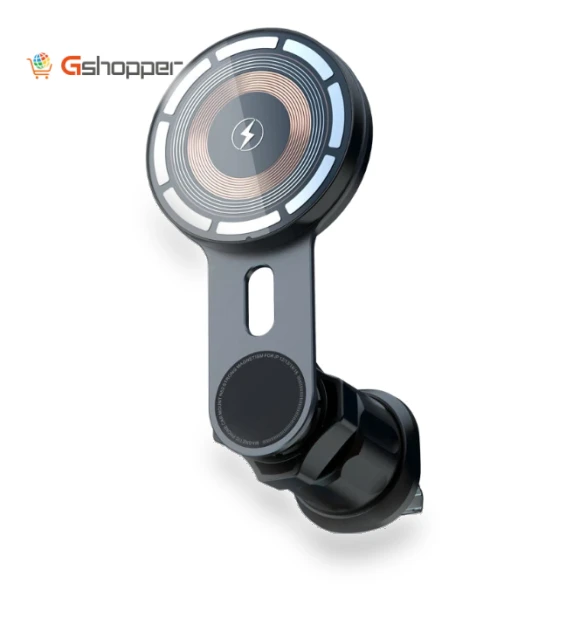 Magnetic Car Cordless Charger Mount with Atmosphere Lighting — Vehicle Phone Holders, iFORCE