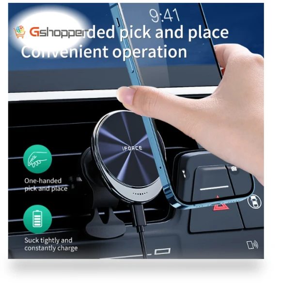 Magnetic Car Wireless Charger Mount — Chargers, iFORCE