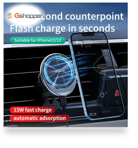 Magnetic Car Wireless Charger Mount — Chargers, iFORCE