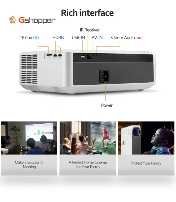 Mini Portable Home Theater LED HD Digital Projector — Home Theater Projectors, AUN