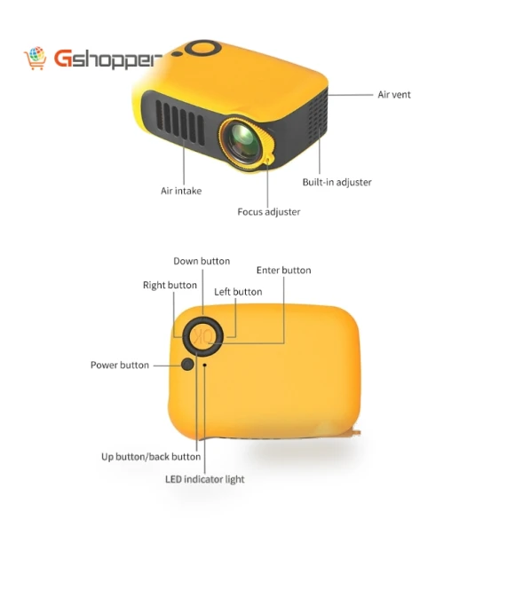 Portable Projector 800 Lumen LCD Home Theater Video Projector — Home Theater Projectors