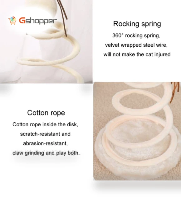 Spiral Wire Spring Fabric Round Cats Scratching Toys — Cat Playthings