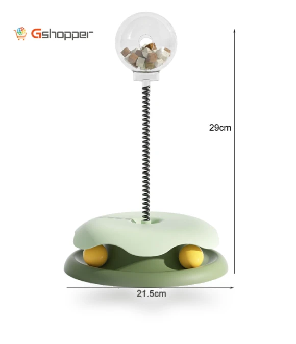 Teasing Cats Toy Turntable With Spring Leaky Food Ball — Cat Playthings