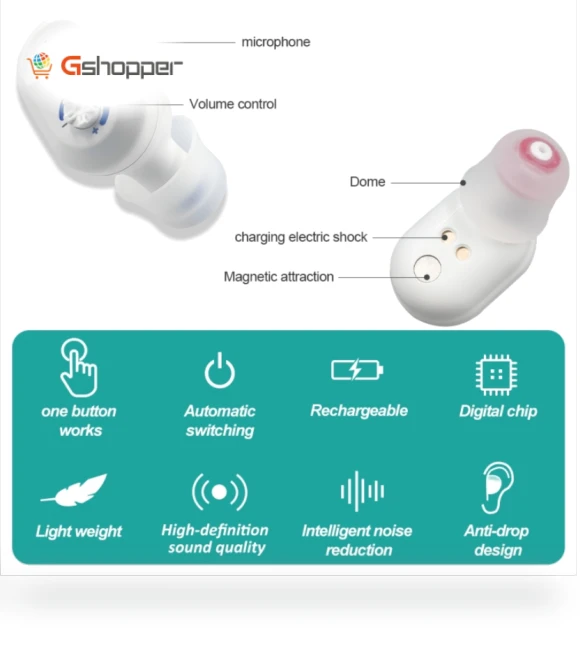 TWS Ear Sound Amplifier Hearing Aid with Charging Bay — Hearing Support