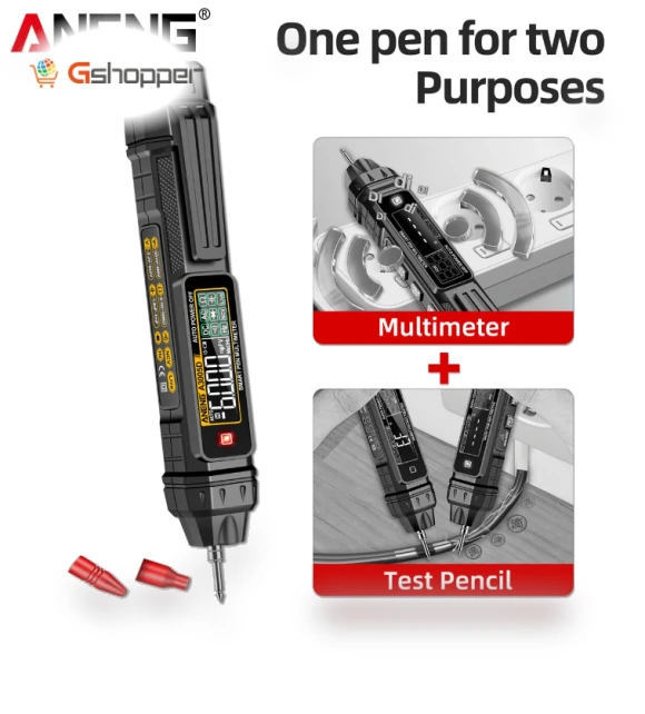 2-in-1 Multimeter Test Pen with VA Color Display — Electrical Testers, ANENG