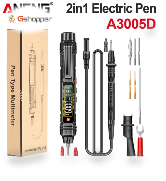 2-in-1 Multimeter Test Pen with VA Color Display — Electrical Testers, ANENG