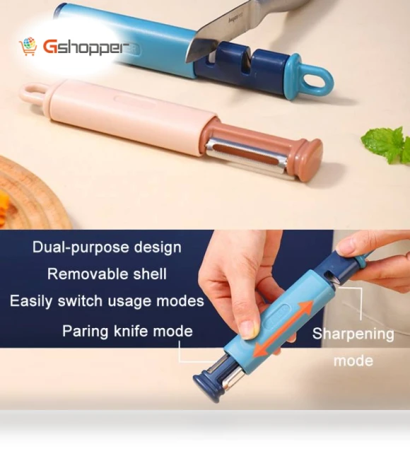 2 in 1 Stainless Steel Peeler with Tungsten Steel Sharpener — Vegetable Peelers