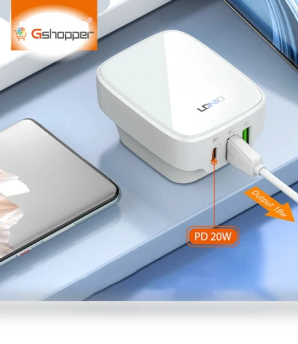 32W 3-Port USB PD Charger — Wall Chargers, LDNIO