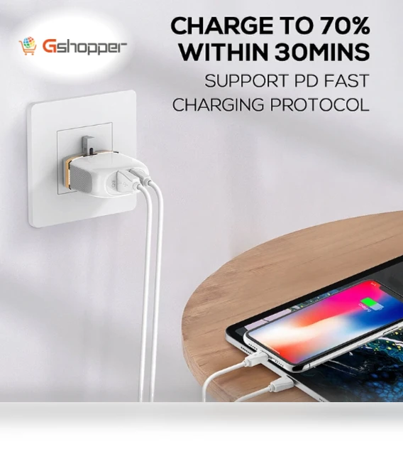 32W 3-Port USB PD Charger — Chargers, LDNIO