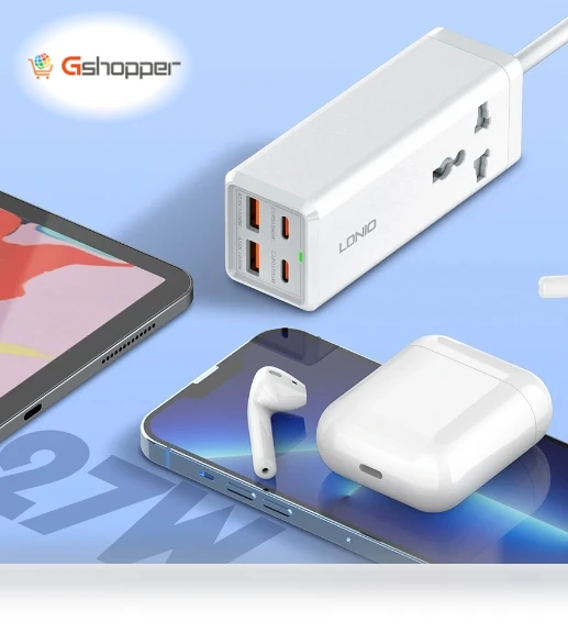 65W USB C Charger 4 Ports USB Output Desktop Power Strip — Chargers, LDNIO