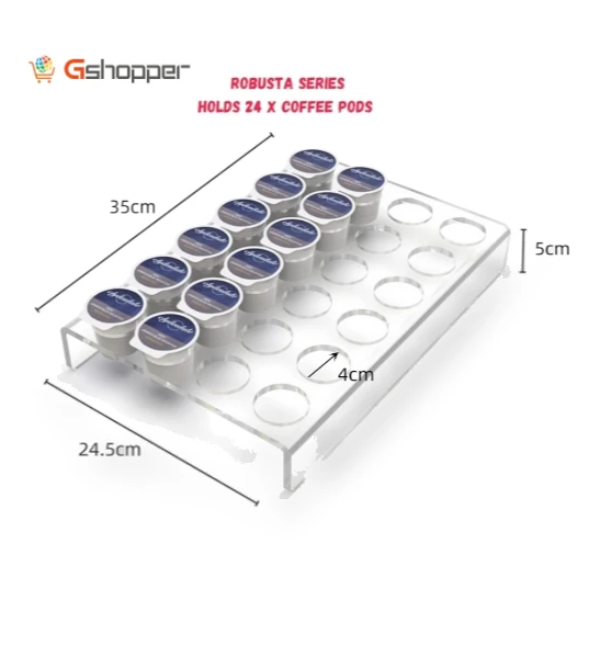Acrylic 24 Holes Coffee Capsule Storage Display Rack — Coffee Pod Holders