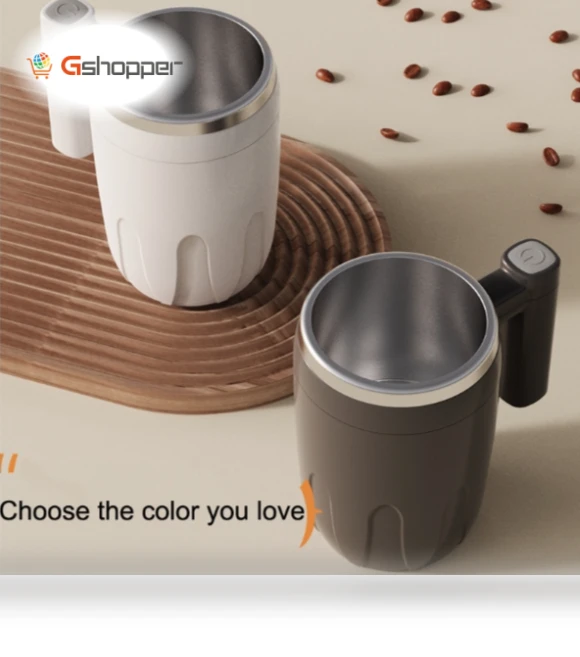 Automatic Stainless Steel Stirring Mug — Beverage Warmers