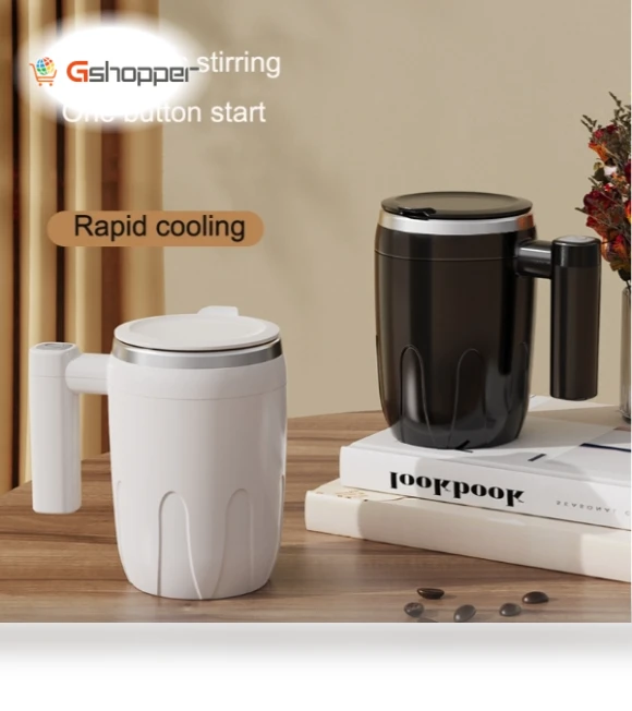 Automatic Stainless Steel Stirring Mug — Beverage Warmers