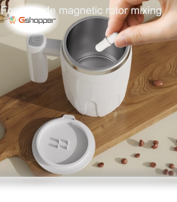 Automatic Stainless Steel Stirring Mug — Beverage Warmers