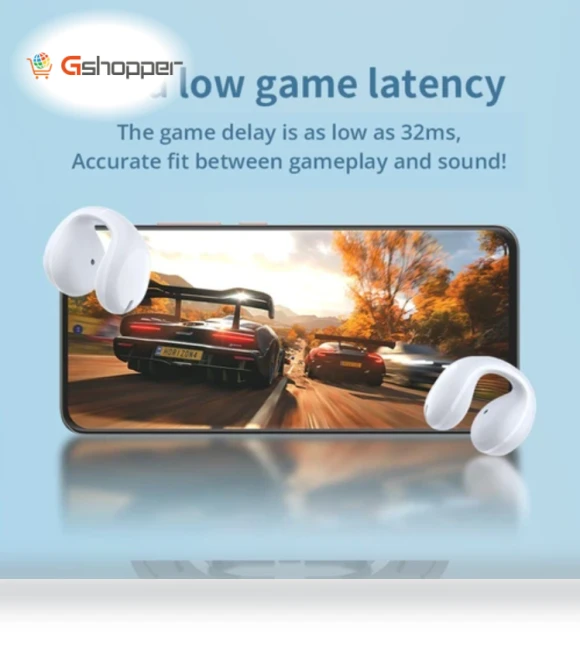 Bluetooth Clip-on Open Ear Headphones — Over-Ear Headphones, Coowoo