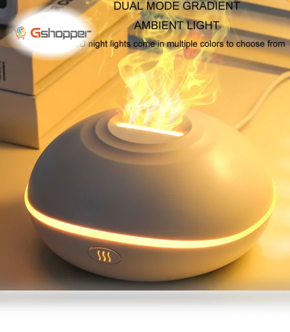 Car USB Flame Aromatherapy Diffuser with LED Night Light and Humidifier — Diffusers