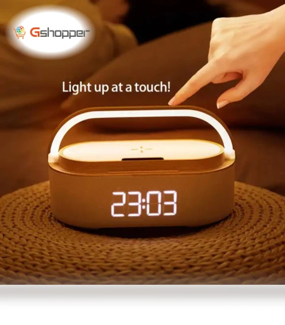 Multifunction Night Light Alarm Clock with Wireless Charger and BT Speaker — Alarm