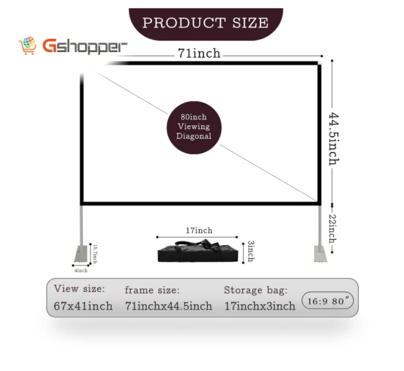 Portable Projector Screen Stand Outdoor — Home Theater Projectors, HOIN