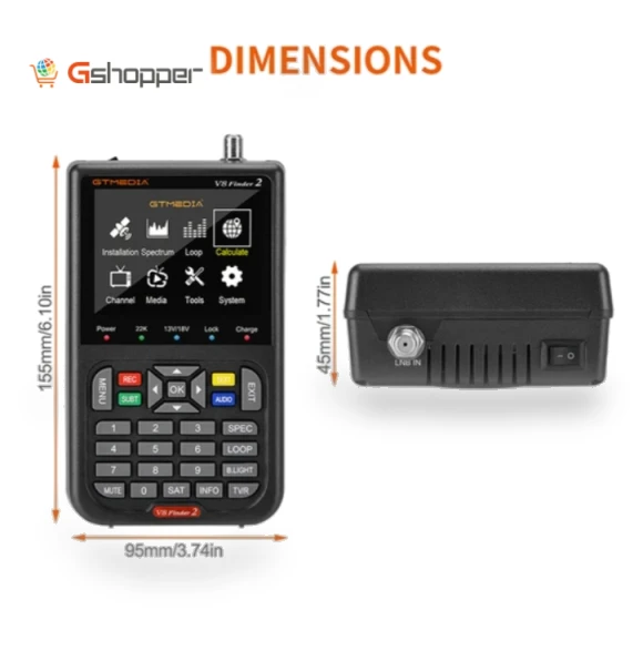 Satellite Finder Digital FTA DVB-S/S2/S2X Signal Measuring Meter Detector Receiver — Satellite Finders, GTMEDIA