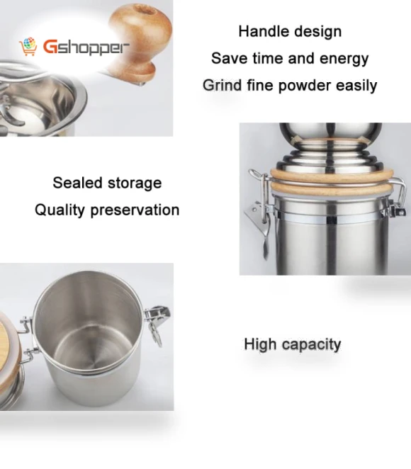 Stainless Steel Hand Crank Coffee Bean Grinder — Hand Coffee Grinders