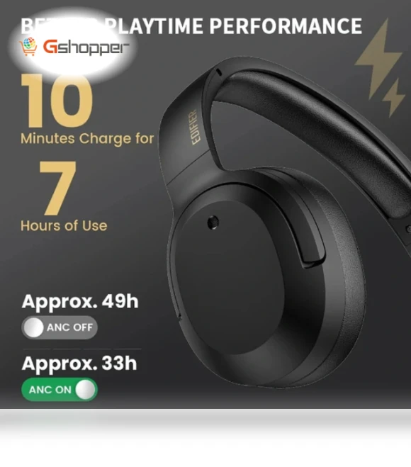 ANC Headset Bluetooth Headphone — Over-Ear Headphones, EDIFIER
