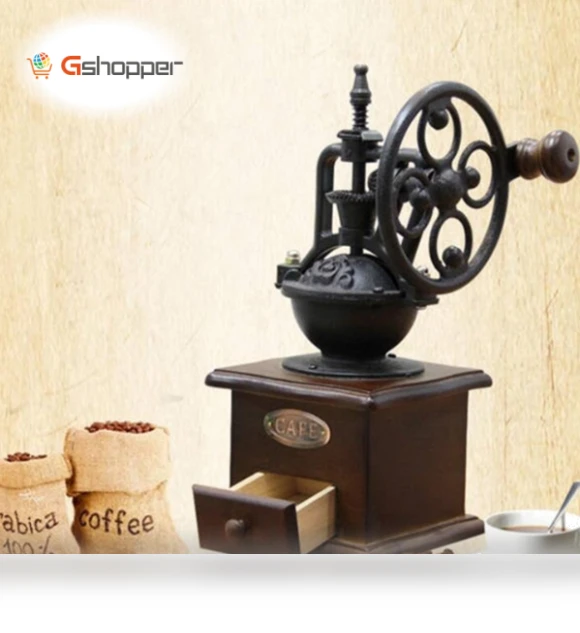 Antique Cast Iron Hand Crank Coffee Grinder — Hand Coffee Grinders