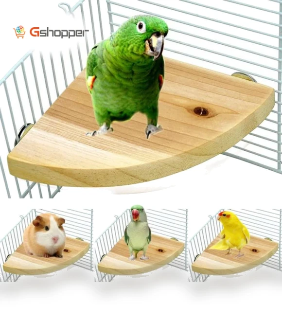 Fan-Shaped Platform Station Board Hamster Springboard Rest Platform — Exercise Wheels, Parrot Log