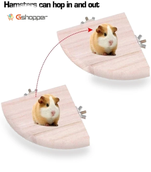 Fan-Shaped Platform Station Board Hamster Springboard Rest Platform — Exercise Wheels, Parrot Log