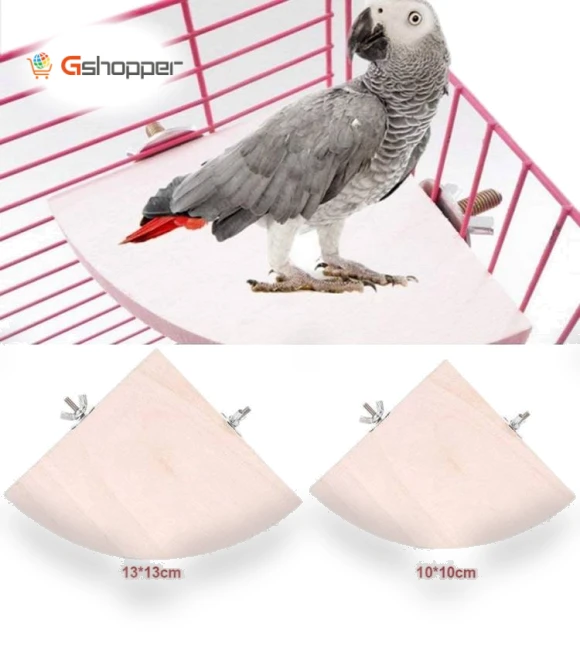 Fan-Shaped Platform Station Board Hamster Springboard Rest Platform — Exercise Wheels, Parrot Log