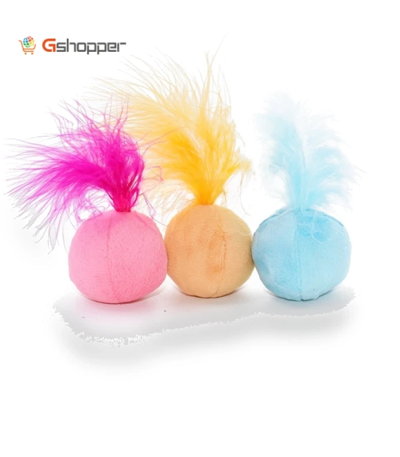 Feathers Tease Cats Toys Plush Pet Cat Toys — Cat Playthings