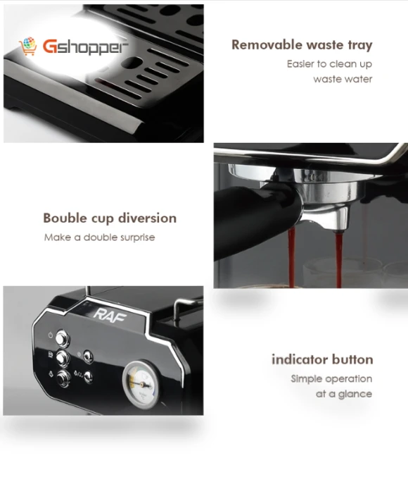 Home Small Semi Automatic High Pressure Steam Milk Foaming Coffee Machine — Semi-Automatic Espresso Machines, RAF