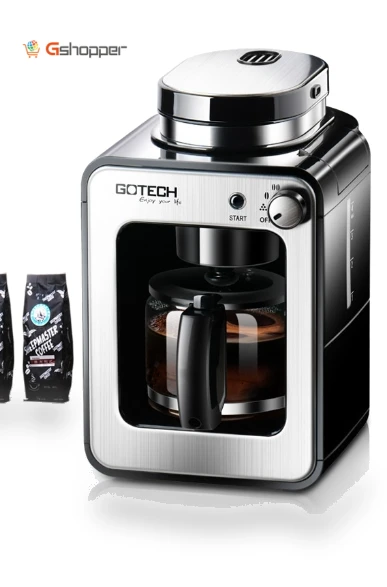 Household Small Coffee Machine Automatic Grinding Integrated Commercial Freshly Ground Drip Coffee Pot — Electric Blade Coffee Grinders, GOTECH