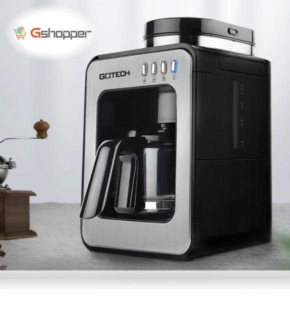 Household Small Coffee Machine Automatic Grinding Integrated Commercial Freshly Ground Drip Coffee Pot — Electric Blade Coffee Grinders, GOTECH