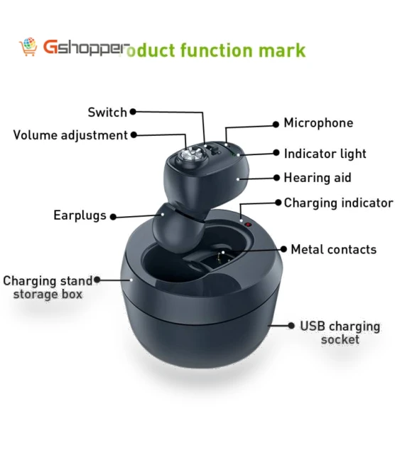 In-ear Bluetooth Hearing Aid Sound Amplifier — Hearing Support, KAIXINWEI