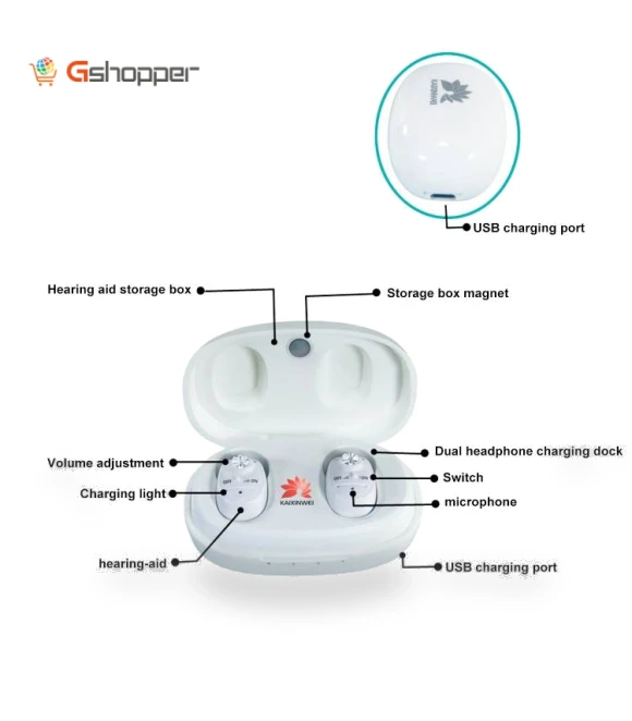 In-ear Hearing Aid Sound Amplifier — Hearing Support, KAIXINWEI